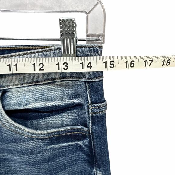 KanCan Kurvy Ultra High Ankle Jean Womens 28 Blue Split Frayed Hem Distressed - Picture 9 of 16